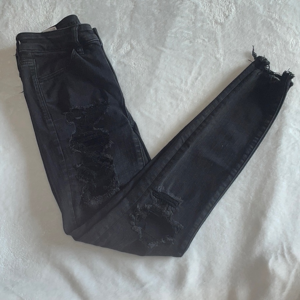 Black Ripped Next-Level Stretch American Eagle Jeans